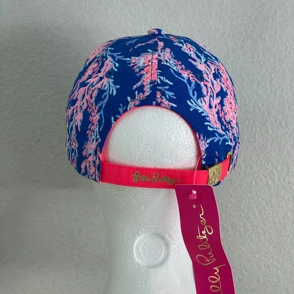 NEW Lilly Pulitzer Womens Run Around Baseball Hat Borealis Blue Cap Adjustable - Picture 6 of 13